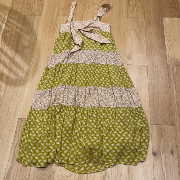 Madewell Tiered Print-Mix Midi Dress Jaipur Floral Tie Back - Picture 6 of 6